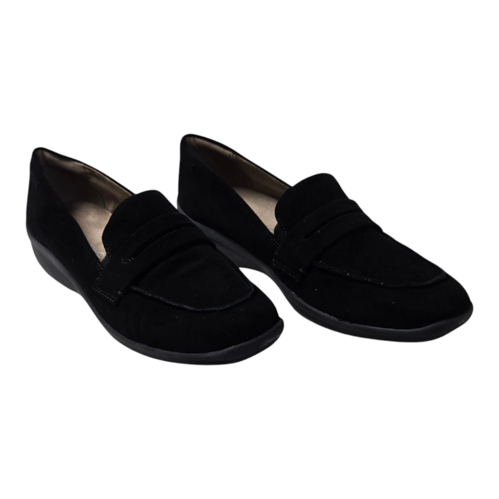 easy spirit Women's Suede Loafers 7 1/2 Black Great condition w/ Box0641